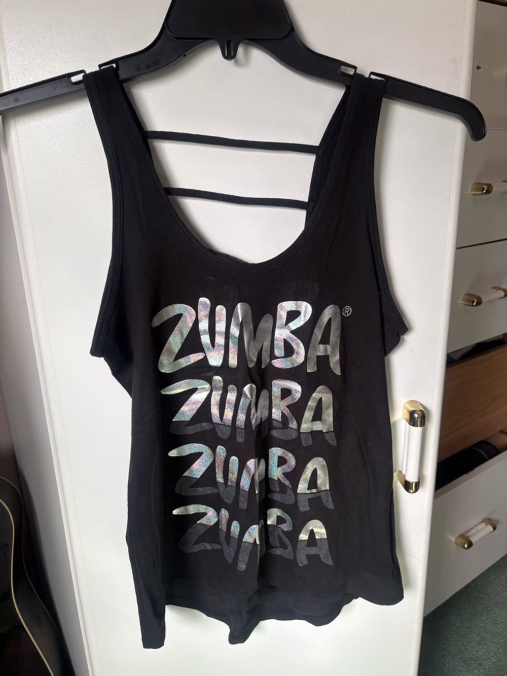 Zumba Fitness Black Tank with Iridescent Logo